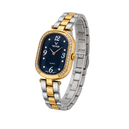 Victor Two-Tone Women's No. v1427 — Japan Movt Quartz Stainless Steel Watch